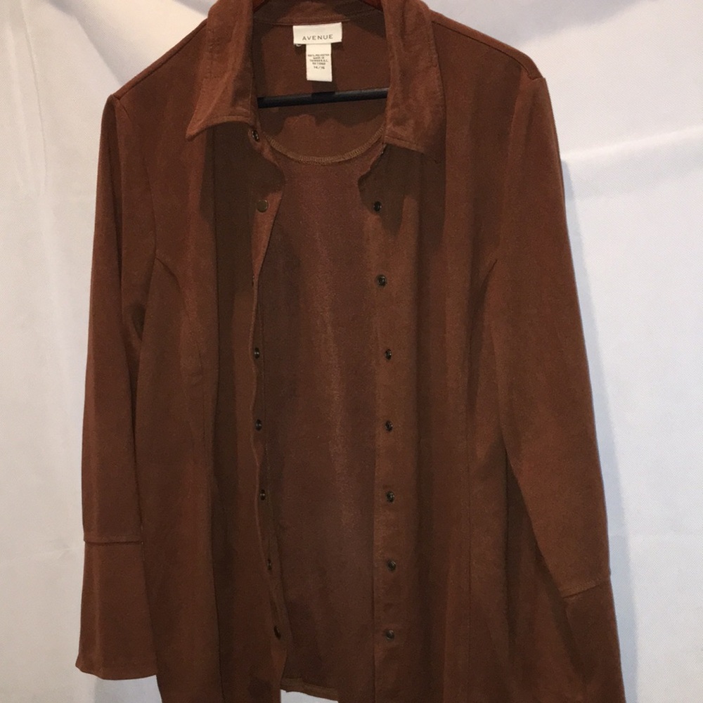 Avenue Button Down Blouse | Brown | Size 14/16